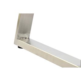 DKD Home Decor Mesa Centro Moderno Blanco Plateado Mdf Acero 120x60x44 cm