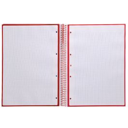 Cuaderno Espiral A4 Micro Antartik Tapa Forrada 80H 90 gr Cuadro 5 mm 1 Banda 4 Taladros Frambuesa