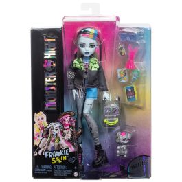 MATTEL Muñeca Monster High Frankie Stein articulada con mascota y accesorios