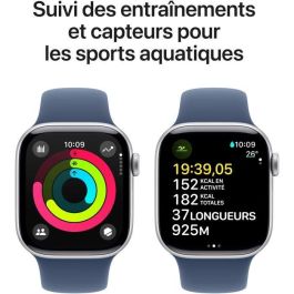 Apple Watch Series 10 GPS - 42 mm - Caja de aluminio plateada - Correa deportiva vaquera - S/M