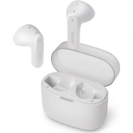 Philips TAT2139WT/00 Auriculares Bluetooth Blancos con Estuche de Carga, 7h Autonomía (28h con estuche), IPX4, Control Táctil