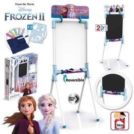 Pizarra frozen ii 2 en 1 magnetica y para tizas 37x32x98 cm incluye 12 accesorios