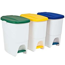 Papelera con pedal 25l blanco/verde Precio: 16.50000044. SKU: B1CFDTY2JE