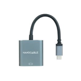 Conversor Nanocable 10.16.4101-G/ USB Tipo-C Macho - VGA Hembra/ 10cm/ Negro y Gris