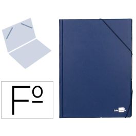 Carpeta Liderpapel Gomas Folio Sencilla Pvc Azul