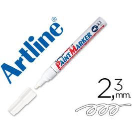 Rotulador Artline Marcador Permanente Ek-400 Xf Blanco Punta Redonda 2.3 mm Metal Caucho Y Plastico 12 unidades