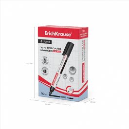 Marcador Pizarra Blanca con Tinta Líquida Liquid Lw-600, Tinta Color Negro ERICH KRAUSE 48774 10 unidades