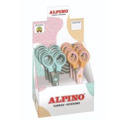 Alpino Tijeras escolares expositor 12 c/surtidos pastel