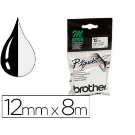 Cinta Brother Mk-231 Blanco-Negro 12 mm Longitud 8 Mt