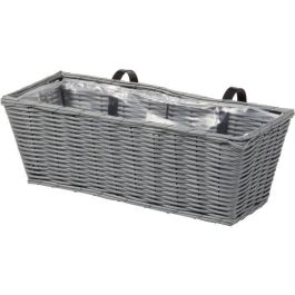 Jardinera - Imitación ratán - Gris - 48 cm - SMART GARDEN Precio: 28.99000038. SKU: B1CZBQ5R43