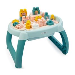 Ecoiffier 7917 Mesa de Actividades Educativa para Bebés y Niños con 11 Bloques, 4 Formas, 3 Engranajes y 3 Tableros de Juego