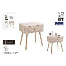 Inde Mesita de Noche Auxiliar de Madera Moblekit - 40 cm (L) x 30 cm (An) x 47 cm (Al) (4 Unidades)
