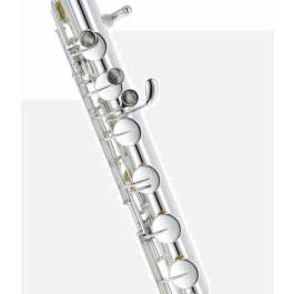 PEARLFLUTE Pfb305E Flauta Bajo Plateada con Cabeza Curvada y Mecanismo Mi dividido, incluye Estuche y Kit de Limpieza