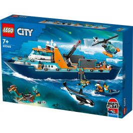 LEGO City 60368 The Arctic Exploration Ship, gran juguete de bote flotante para niños