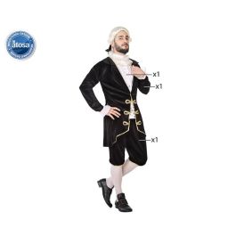 Disfraz Cortesano Hombre Adulto Negro XL de Época Historia para Carnaval con Chaqueta, Pantalón y Cuello de Poliéster Disfraz Cortesano Hombre Adulto Negro XL de Época Historia para Carnaval con Chaqueta, Pantalón y Cuello de Poliéster