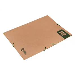 Liderpapel Carpeta Gomas Tres Solapas Ecouse Cartulina 400 gr DIN A4+ Color Kraft Marron