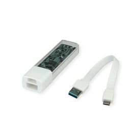 ROLINE Mobiler USB 3.2 Gen 1 Hub, 4fach, Typ A+C Anschlusskabel