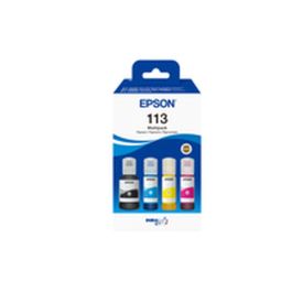 Epson EPS1737766096820 Tinta EcoTank 113 Pack 4 Botellas: Negro, Amarillo, Cian, Magenta - Original