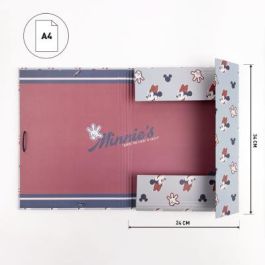 Carpeta Minnie Mouse A4 Gris (24 x 34 x 4 cm)