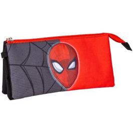 Portatodo Triple Spider-Man Rojo Negro 22,5 x 2 x 11,5 cm