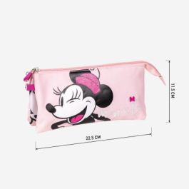 Portatodo Triple Minnie Mouse 22,5 x 2 x 11,5 cm Rosa