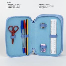 Cerdá Plumier con accesorios Stitch 12.5 x 6.5 x 19.5 cm LILA, Estuche escolar temático infantil