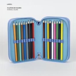 Cerdá Plumier con accesorios Stitch 12.5 x 6.5 x 19.5 cm LILA, Estuche escolar temático infantil