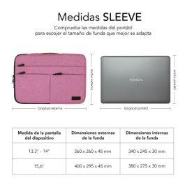 Funda Subblim Air Padding 360 Sleeve para Portátiles hasta 15.6"/ Rosa