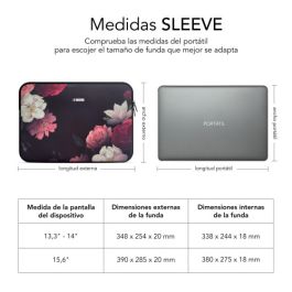 SUBBLIM Funda Ordenador Neopreno Trendy Sleeve Neo Flowers 13,3-14"
