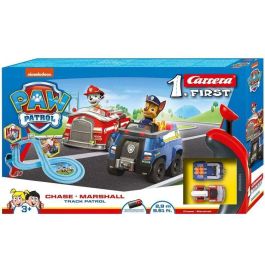 Pista carrera paw patrol, incluye 2 coches (chase y marshall) 2,4 metros