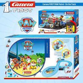 Pista carrera paw patrol, incluye 2 coches (chase y marshall) 2,4 metros