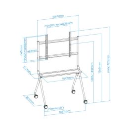 TooQ iSTAND Soporte de Suelo con Ruedas para Pantallas 50"- 86", Gris