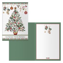 Pack 6 Tarjetas de Felicitación Navidad - Tamaño 11,5 X 17 Cm - Modelo Árbol Dohe 70007