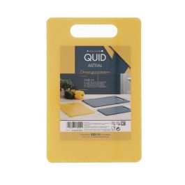 Quid Tabla de Corte de Polipropileno Astral 31x20x0,5 cm, Amarillo, Acabado Mármol, Higiénica, Sin BPA, Apto Lavavajillas