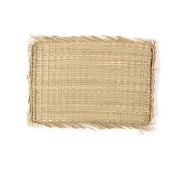 Andrea House Mantel individual de fibra natural de alga marina con flecos, 47 x 32 cm