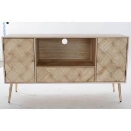 Mueble de TV DKD Home Decor 118 x 40 x 65 cm Metal Marrón claro Madera de Paulonia Pino