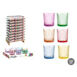 Vivalto Vaso de Vidrio con Rayas 360 ml Surtido 6 Colores: Amarillo, Azul, Naranja, Morado, Rosa, Verde (162 Unidades) Precio: 159.50000022. SKU: B1735LZZW3