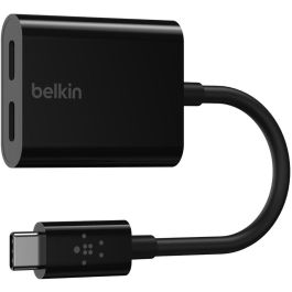 Belkin Adaptador USB-C de Audio y Carga RockStar, negro