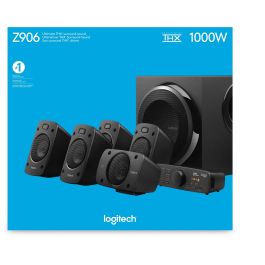 Logitech 980-000468 Altavoces Z906 5.1 THX 500W RMS Sonido Envolvente Negro con Subwoofer y Mando IR