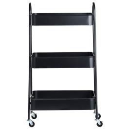 Day Mesa Camarera Multiusos con 3 Estantes, Estilo Industrial, Metal, 44x30x79 cm