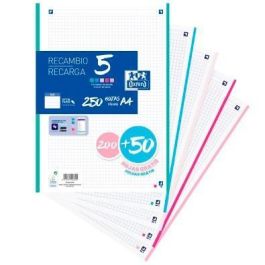 Oxford Recambio Classic 200+50Hojas Gratis A4 Sueltas 90gr 5x5mm 4Taladros 5Bandas Colores Pastel, Compatible con SCRIBZEE Precio: 7.58999967. SKU: B16X6ANQSW