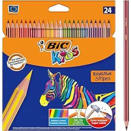 Lápices de colores Bic Kids Evolution Stripes Multicolor 24 Piezas
