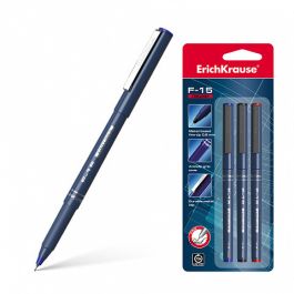 Bolígrafo de Trazo Fino Erichkrause F-15, Tinta Color: Azul ERICH KRAUSE 37065 12 unidades
