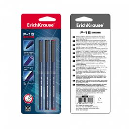 Bolígrafo de Trazo Fino Erichkrause F-15, Tinta Color: Azul ERICH KRAUSE 37065 12 unidades