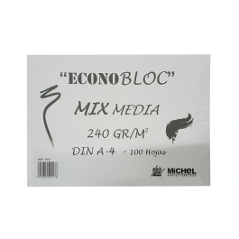 Michel Bloc Dibujo Multitecnicas Mix Media Din A4 Encolado 100 Hojas 240 gr/m2 210x297 mm