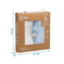 KioKids Set 2 Muselinas Y Chupetes +0 Azul