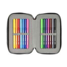 Safta Plumier Triple "Stone" 36 Piezas 12,5x19,5x5,5 cm