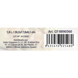 Quttin Fuente Vidrio Oval 26.2x17.8x6.1 cm 1.8L 747g (6 Unidades)