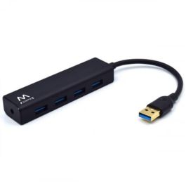 Ewent Hub USB 3.1 Gen1 EW1136 4 Puertos, Compatible con USB 2.0 y 1.1, Negro