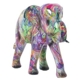 Figura Decorativa Alexandra House Living Multicolor Plástico Elefante Pintura 13 x 21 x 29 cm